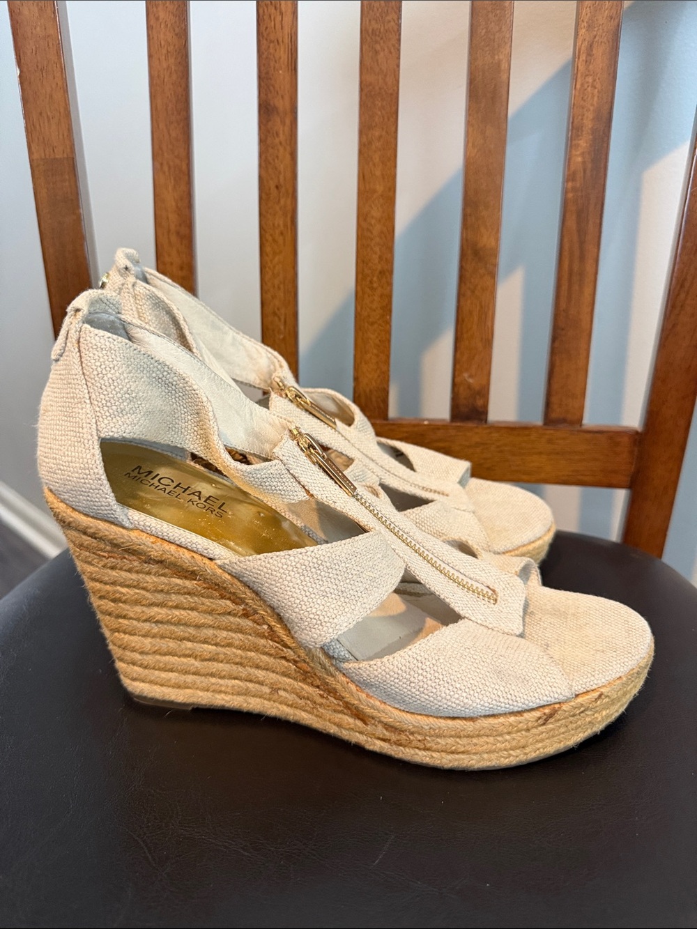 Michael Kors Zip Up Wedge Sandals